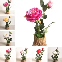 1 шт. Искусственный Розовый Шелковый цветок карликовые деревья имитация растений Свадебная вечеринка поддельные домашний декор бонсай