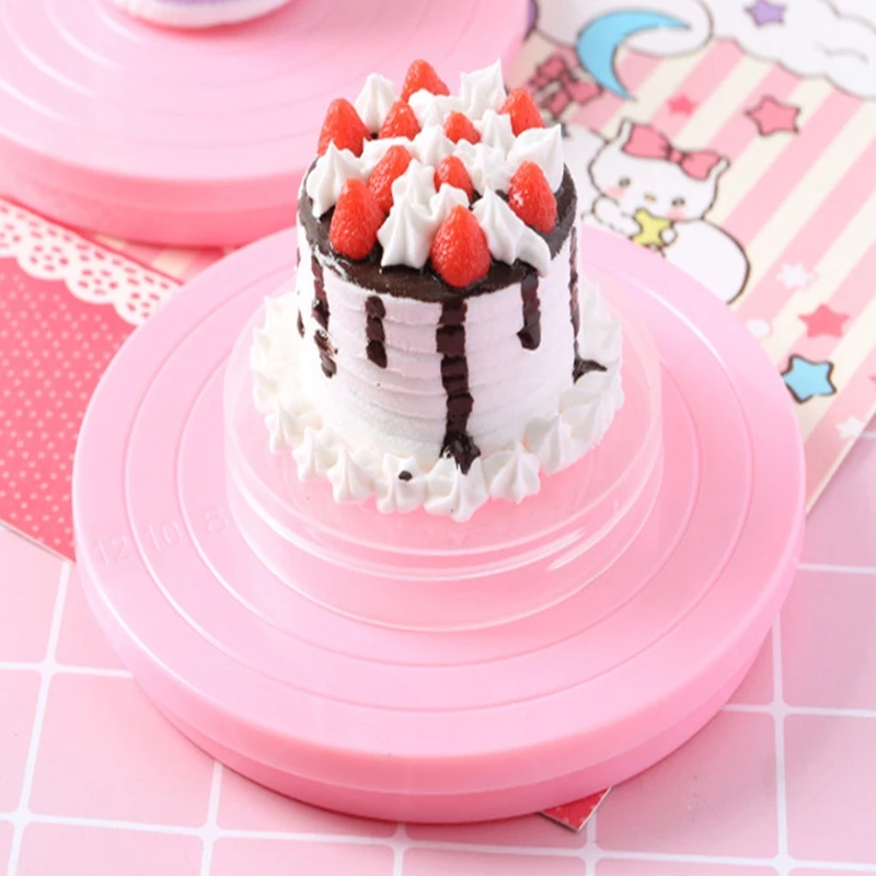 

360 Rotating Cake Turntable With Scale Revolving Cake Food Grade Plastic Lightweight Flexible Tool Cookie Biscuits Decorating