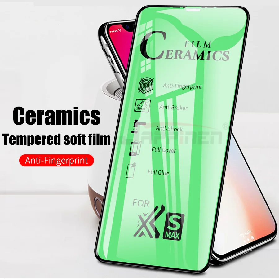

New 9D Full Glue Cover Soft Ceramic Film For iPhone X XR XS Max Screen Protector For iPhone 8 7 6 6s Plus Not Tempered Glass