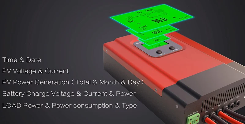MAYLAR MPPT 40A Солнечный контроллер заряда Esmart3 12 В 24 в 36 в 48 в авто для Макс. 150VDC вход Решетки PV системы питания ЖК-дисплей