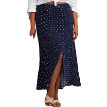 Модные популярные модели для женщин модели высокая талия плюс размеры в горошек разрез длинная юбка Сексуальная Униформа плиссированная ЮБК