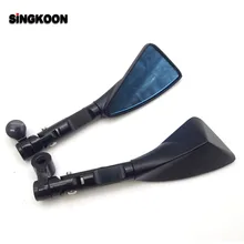 Motorcycle Accessories 8 10mm Motorcycle Mirror RearView Mirrors Blue Glass FOR yamaha fz16 cbr1100xx buell pcx honda dio af18