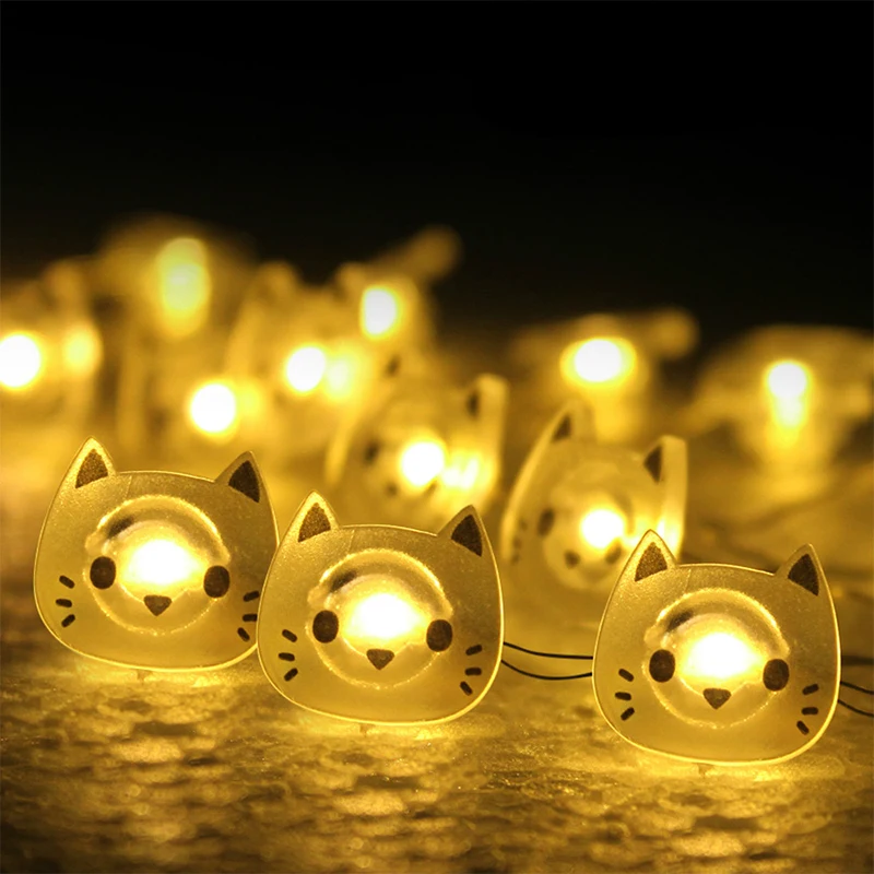 

6.6ft Cat Shape 20 LED Fairy Lights Glow Party Supplies Battery Operated LED String Light Xmas Wedding Party