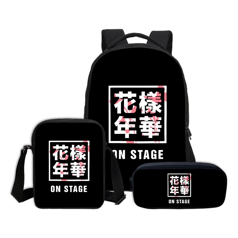 3 unids/set VEEVANV BTS Impresión de letras mochilas niños Bookbag niñas Mochila escolar moda Mochila niños Casual diario bolso de hombro