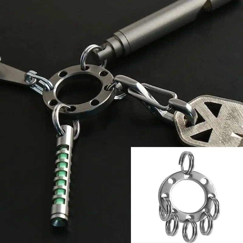 

2 PCs Removable UFO buckle Durable Keychains outdoor EDC tools Mini Key Rings