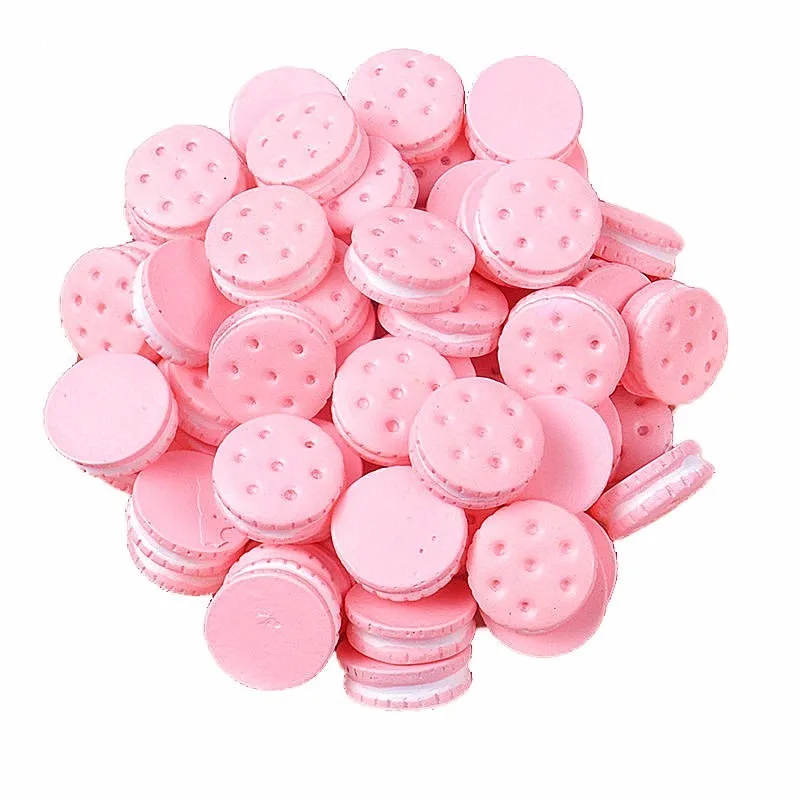 10 шт. печенье шоколадные конфеты искусственный еда Орнамент Ремесло Декор миниатюрный кукольный домик украшение дома DIY аксессуар - Цвет: round pink