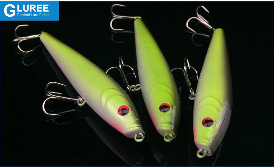 GLUREE-1Pcs-9cm-10g-Pencil-Hard-Fishing-Lures-Hard-Baits-Treble-Hooks-Wobbler-Artificial-Baits-Carp-Fishing-Tackle-Green_08
