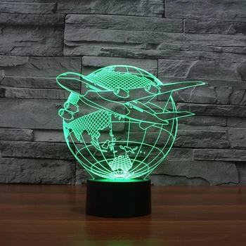 

travel around the world airplane 7 Changing Colors 3D LED night light