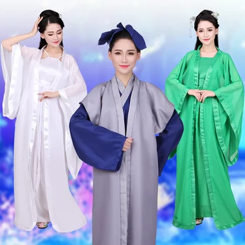 

Vintage Women Men Stage Performance Clothes Chinese Ancient COSTUME Madame White Snake Movie Cosplay Clothing Size S M L XL