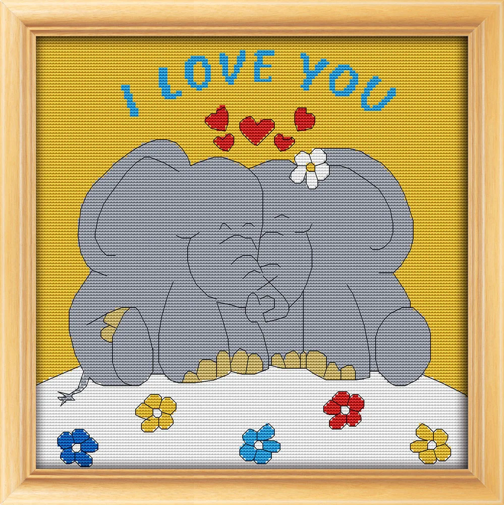 

Elephant lovers counted printed on fabric DMC 14CT 11CT Cross Stitch kitsembroidery needlework Sets Home Decor