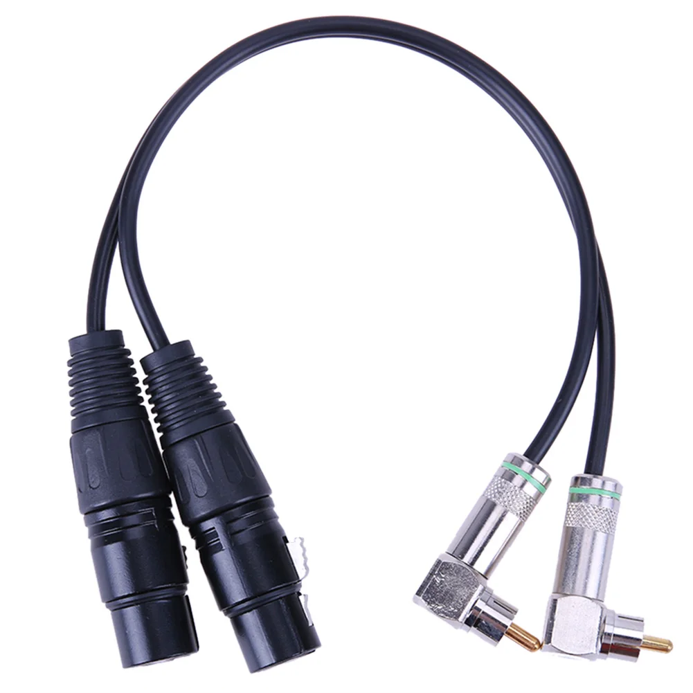 

3pin 2 XLR Female to 2 RCA Male Cable Audio Adapter Cable Metal Connector Adaptor Cable 4mm for Microphone DVD Speaker