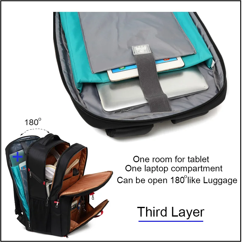 USB зарядка Водонепроницаемый Анти-чефт рюкзак для ноутбука для 17 17,3 дюймов компьютер большой емкости сумка для ноутбука lenovo sony hp черный 501