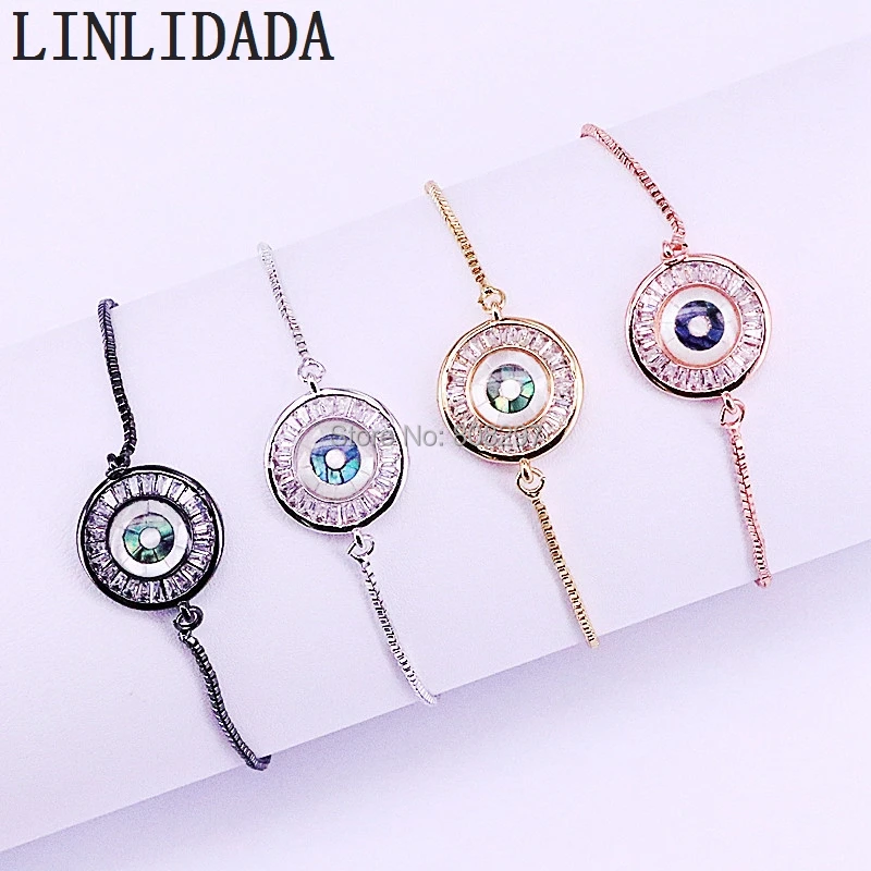 8 шт. разноцветный металлический браслет с оболочкой микро-Кристалл циркония Abalone оболочка круглый разъем браслет модные ювелирные изделия