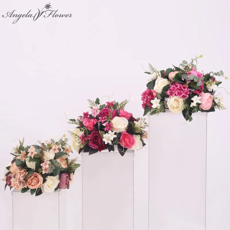 

New DIY wedding table centrepieces artificial flower ball backdrop wedding decor road lead wall hotel shop party silk flowers