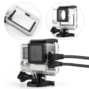 

SOONSUN Side Open Skeleton Protective Housing Case Cover for GoPro Hero 4 3+ 3 Camera, The backdoor is Skeleton and touchable