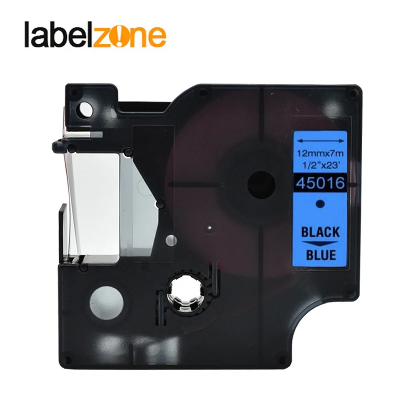black on blue Совместимый с Dymo D1 12 мм ленты 45010 45013 40910 40913 43613 43610 картридж с красящей лентой для этикетка Dymo менеджер лм 160 280 этикетировщик - Цвет: black on blue