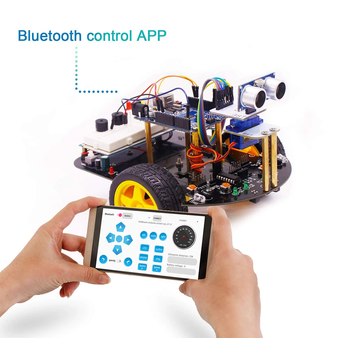 2-в-1 стартовый супер-набор для проекта умный робот автомобиля в комплекте с обучающим руководством программы стволовых игрушки для Arduino(в том числе R3 Материнская плата