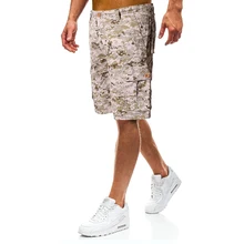 Повседневные летние мужские Карго короткие свободные камуфляжные мульти-карманы шорты модные большие размеры-темно-зеленый, светло-зеленый