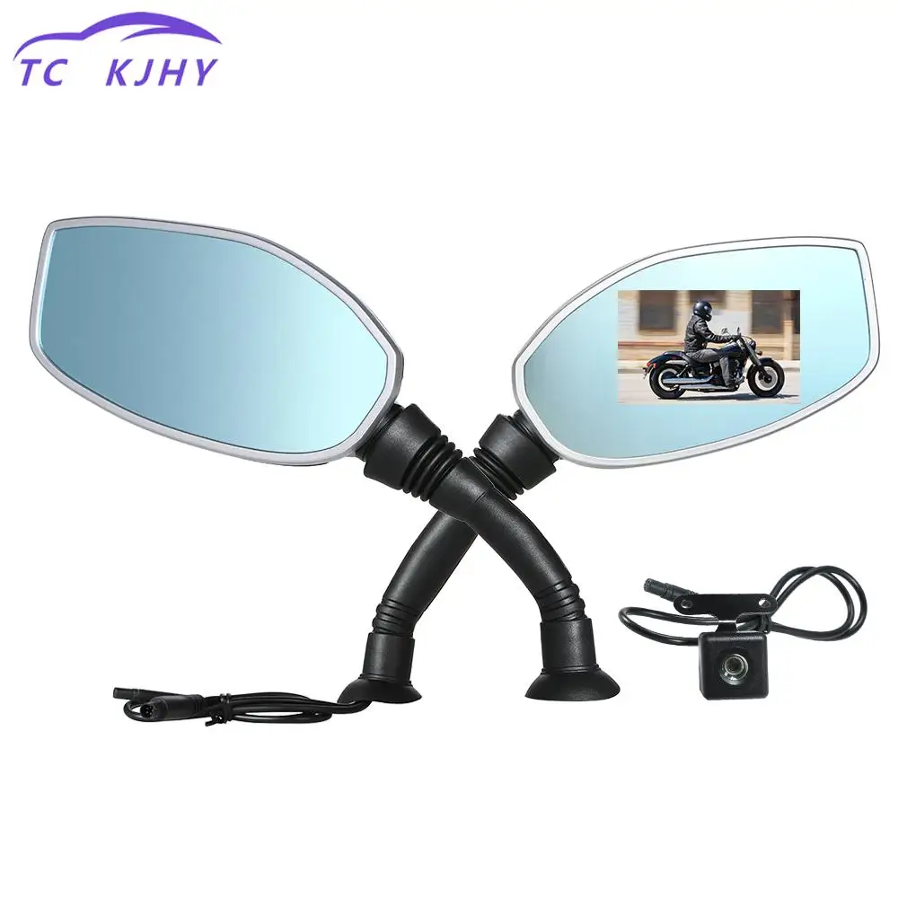 

Motorcycle Dash Cam Car Dvr Rearview Mirror Twin Camera Motorbike Video Camcorder 2.4 Inch Dual Cameras Display Car-styling