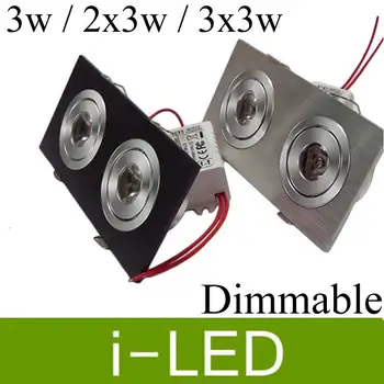 

Square Double Led Downlight 3w 2*3w 3*3 Dimmable Led Fixture cabinet spot light lamp AC90-265V warm cold white +driver UL CE