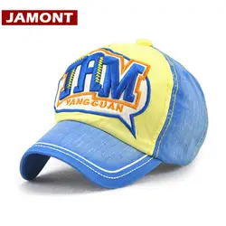 [JAMONT] бренд письмо дети Бейсбол Кепки хлопок, вышивка Snapback Шапки Повседневное Bone Детская шляпа для защиты от солнца бейсболка, Кепка