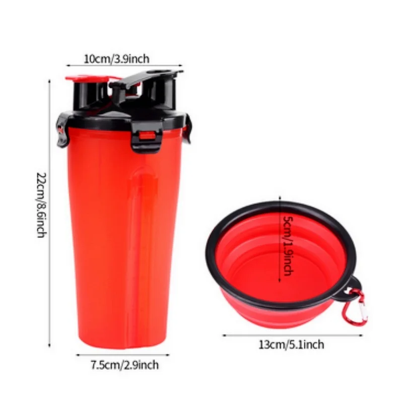 2in1 Outdoor Dog Driking Water Bottle Pet bowls Feeder Food Bottle Travel Food Supplies Container Dish Cup For Cats and Dogs (3)