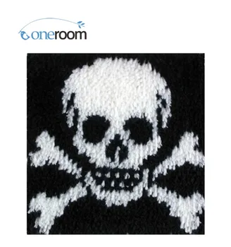 

oneroom BZ2 Skull head Oneroom Hook Rug Kit Pillow DIY Unfinished Crocheting Yarn Mat Latch Hook Rug Kit Floor