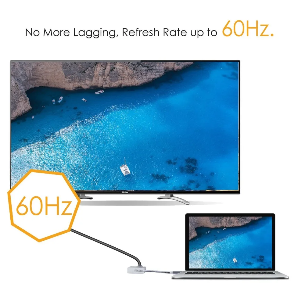 Адаптер USB C HDMI 4K @ 60 Гц Type (совместимый с Thunderbolt 3) к HDM MacBook Pro iPad Air Yoga 910/720 Samsung