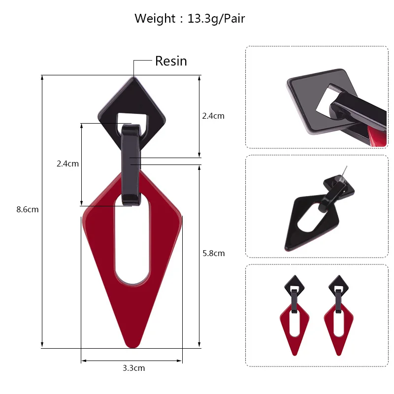 Gunalong, винтажные модные полимерные серьги для женщин, большие длинные геометрические акриловые серьги-капли для девочек, элегантные подарки, вечерние ювелирные изделия