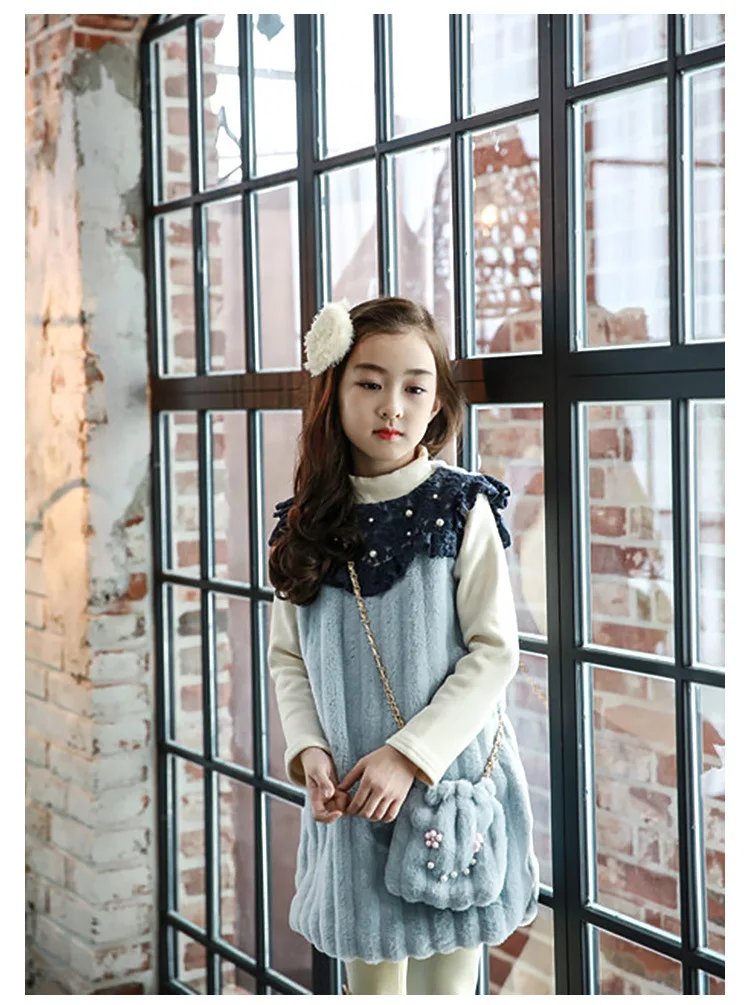 fleece little girls dress winter autumn 2017 kids princess dress children dress teenage girls  (10)