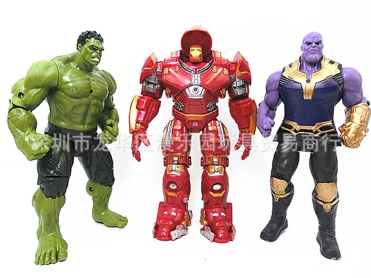 Avengers 3 Infinity War Thanos Iron Spider Figure Spiderman Hulk Black Panther Iron Man Action Figure Toys For Children 16-18CM