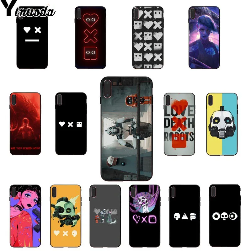 

Yinuoda love death and robots Colorful Cute Phone Accessories Case for Apple iPhone 8 7 6 6S Plus X XS MAX 5 5S SE XR Cover
