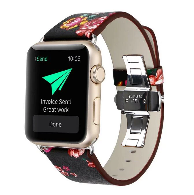Новая мода кожаный ремешок для наручных часов iWatch, ремешок для наручных часов Apple Watch, версии 4/3/2/1 38 мм 40 мм 42 44 мм наручные Braceletseries 5 - Цвет ремешка: black red