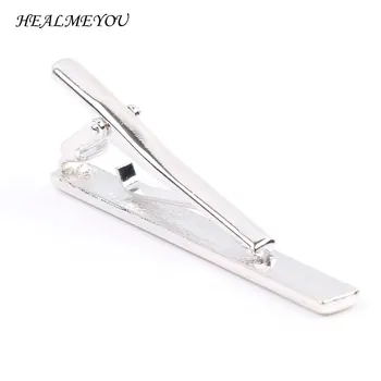 

Men's Metal Silver Tone Simple Necktie Tie Pin Bar Clasp Clip