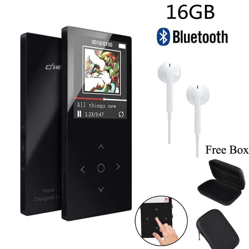 2018 C9 HiFi Original MP3 Player Bluetooth with 16GB 1.8Screen MP3 Player High Quality Lossless Audio MP3 FM Voice Recording