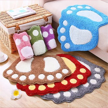 

Paw shape Feet Pattern Warm Home use Doormat Floor Mat Anti-slip Kitchen Carpet Porch Door Mat Bed Carpet Toilet Tapete Rug