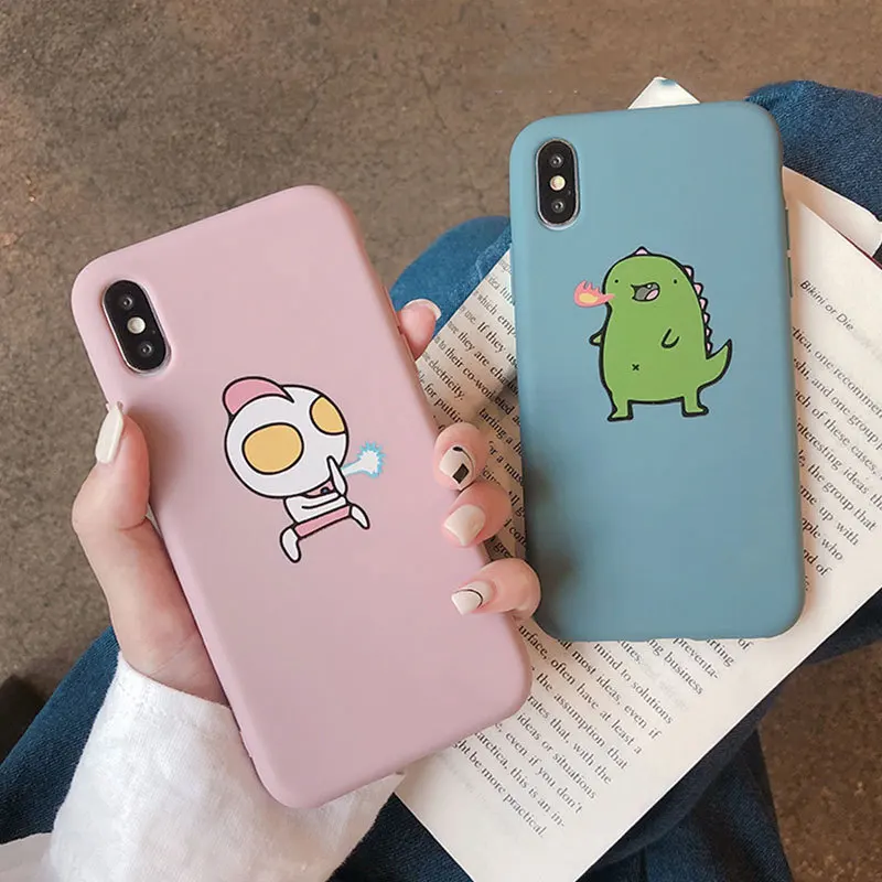 

Cartoon Ultraman Monster Mobile Shell for iPhone X XS XR XS Max 8 7 6 6S Plus Couple Silicone Drop Protection Cover