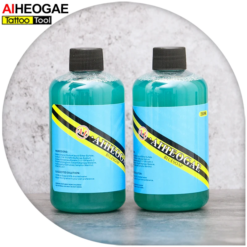 

Hot Sale Tattoo Cleaning Tool Blue Soap for Tattoo Artist 8OZ/bottle Tattoo Cleaning Supply Blue Soap TC707