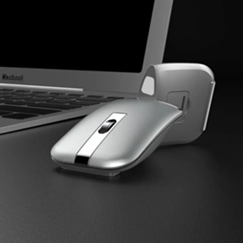 KuWFi Беспроводная/Bluetooth аккумуляторная мышь 2 в 1 Бесшумная беспроводная мышь Вращающаяся мини 1600 dpi оптическая мышь для ноутбука/ПК/рабочего стола