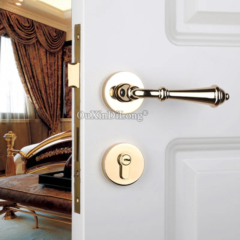  High Quality European Mortise Door Lock Set Copper Interior Door Lever Lock for Living Room Bedroom - 33019503854
