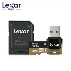 Lexar Подлинная Professional 64g128g micro SD карта 32 г 1800x W/USB 3,0 micro SD кардридер TF флэш-карта памяти UHS-II высокая скорость