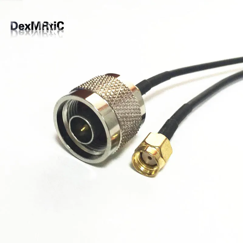 PIGTAIL JUMPER CABLE Wi-Fi ANTENNA RP-SMA TO N MALE CONNECTOR 12/" MADE IN USA