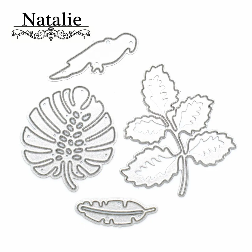 

feather bird Tropical Monstera Leaves Cutting Dies Stencils for DIY Scrapbooking Stamp photo album Decorative Embossing DIY Card
