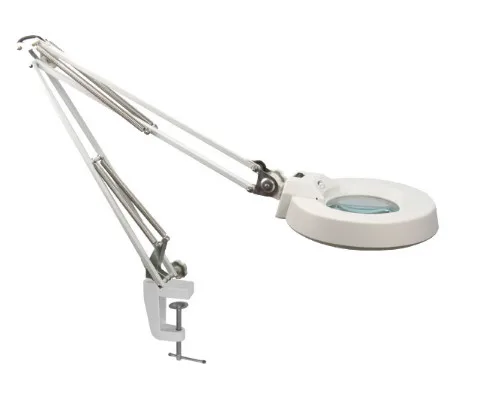 

AMDSP 10X Desk Clip-on Magnifying Glass Lamp Lighted Illuminated Optical Magnifier Folding Stand for PCB Inspection, Beauty