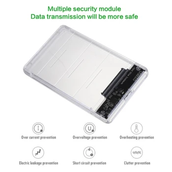 

2.5 inch Transparent HDD SSD Case Sata to USB 3.0 Adapter Free 5 Gbps Box Hard Drive Enclosure Support 2TB UASP Protocol