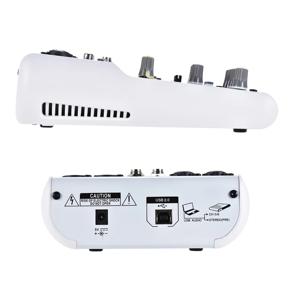 Ammoon AM-4R 6 каналов аудио микшер звуковая карта цифровой микшерный пульт встроенный 48V Phantom Мощность Поддержка Мощность ed 5V Мощность банка