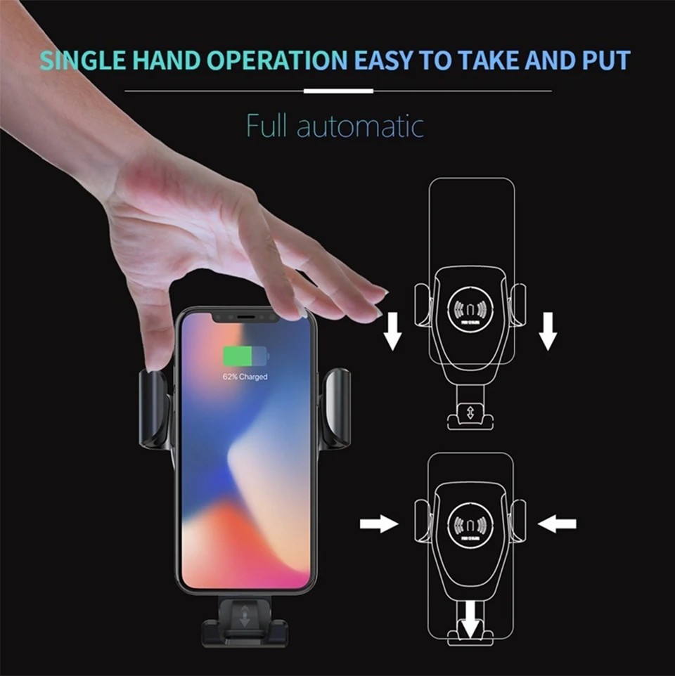 Беспроводное зарядное устройство, держатель для телефона, автомобильные аксессуары, подвесное крепление для телефона HUAWEI Iphone samsung