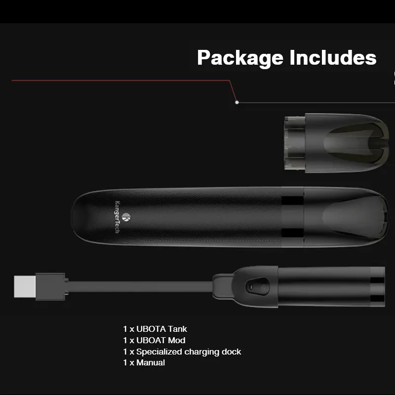 Оригинальный Kangertech Uboat Aio Embutido 550 мАч bateria com 2 мл Cartucho Kanger Starter Kit Cigarro|Системы