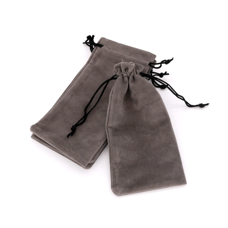 Серые ювелирные сумки оптом 100 шт/партия 9*18 см прямоугольной формы шнурок Ткань сумка для хранения ювелирных изделий дисплей сумки на заказ