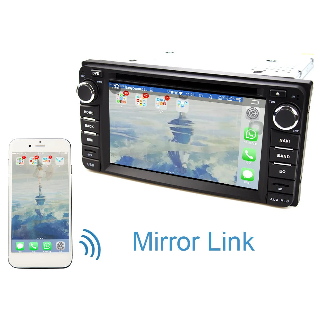 Top Eunavi 2 din Android 8.1 tda7851 car dvd radio player for Toyota Hilux VIOS Old Camry Prado RAV4 Prado 2003-2008 gps navi stereo 3